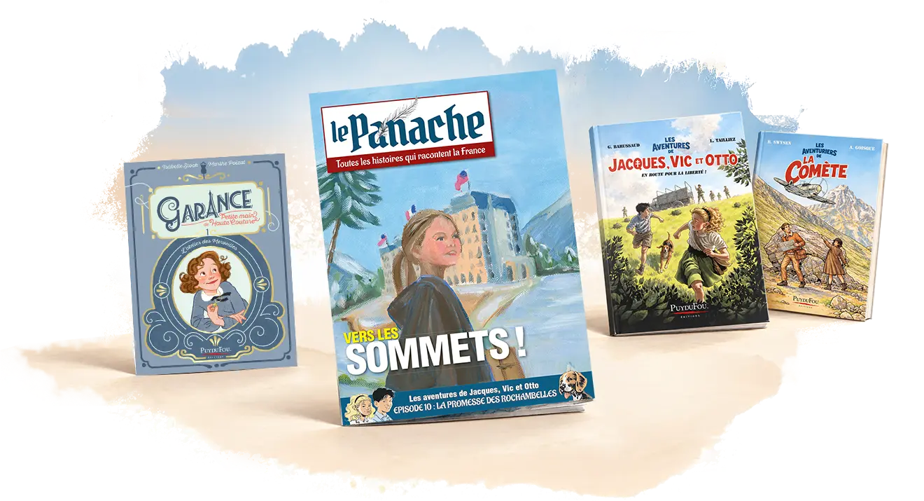 Illustrations des livres, romans, bandes dessinées et magazine jeunesse du Puy du fou éditions